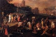 Gillis Mostaert Christ restoring the blind man's sight oil painting